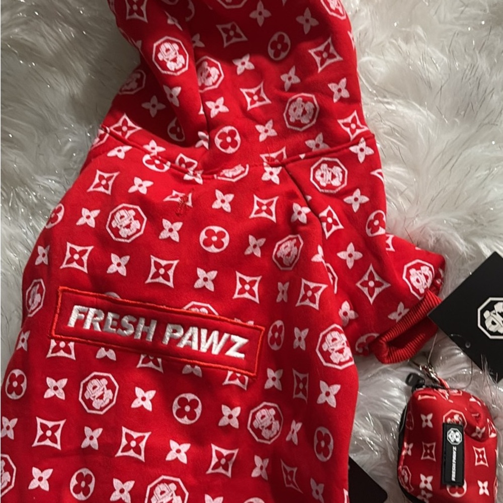 Fresh Pawz Red Pet Hoodie